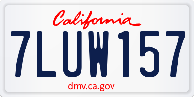 CA license plate 7LUW157