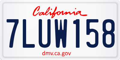 CA license plate 7LUW158