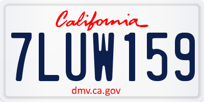 CA license plate 7LUW159