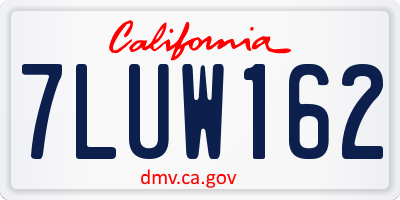 CA license plate 7LUW162