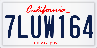 CA license plate 7LUW164