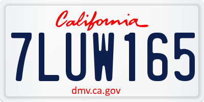 CA license plate 7LUW165