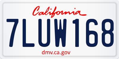 CA license plate 7LUW168