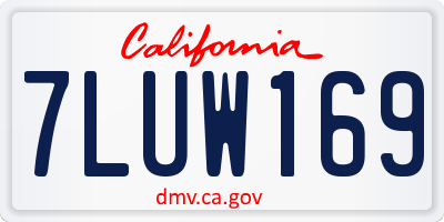 CA license plate 7LUW169
