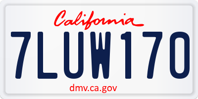 CA license plate 7LUW170