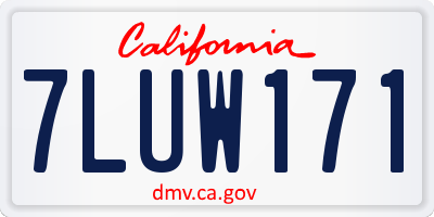 CA license plate 7LUW171
