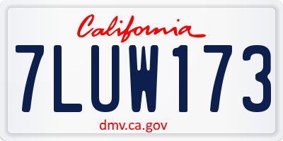 CA license plate 7LUW173