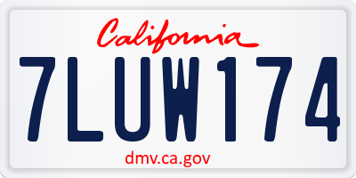 CA license plate 7LUW174