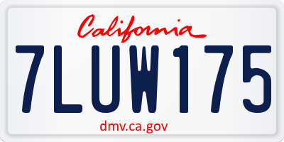 CA license plate 7LUW175