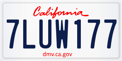 CA license plate 7LUW177