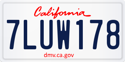 CA license plate 7LUW178