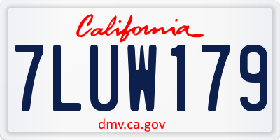 CA license plate 7LUW179