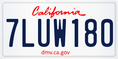 CA license plate 7LUW180
