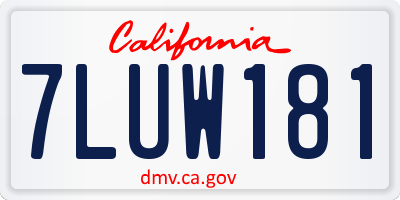 CA license plate 7LUW181