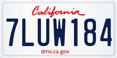CA license plate 7LUW184