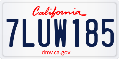 CA license plate 7LUW185