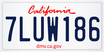 CA license plate 7LUW186