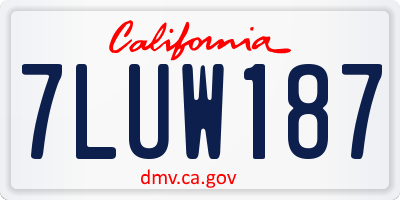 CA license plate 7LUW187