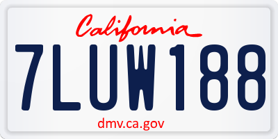 CA license plate 7LUW188