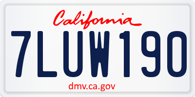 CA license plate 7LUW190