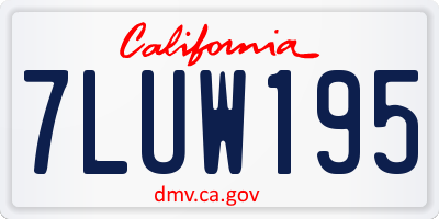CA license plate 7LUW195