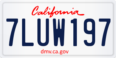 CA license plate 7LUW197