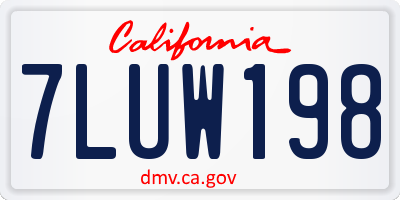 CA license plate 7LUW198