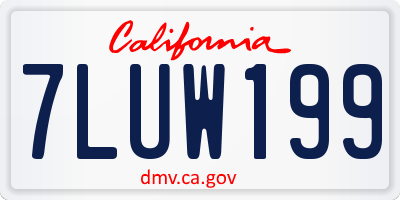 CA license plate 7LUW199