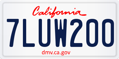 CA license plate 7LUW200
