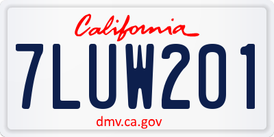 CA license plate 7LUW201