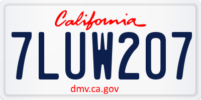 CA license plate 7LUW207