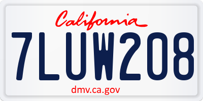 CA license plate 7LUW208