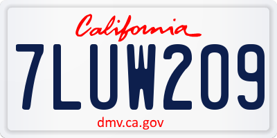 CA license plate 7LUW209