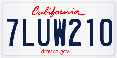 CA license plate 7LUW210
