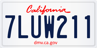 CA license plate 7LUW211