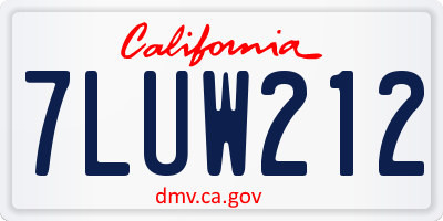 CA license plate 7LUW212
