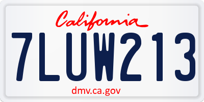 CA license plate 7LUW213