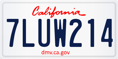CA license plate 7LUW214