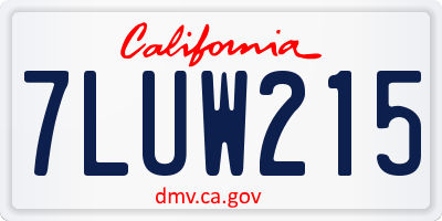 CA license plate 7LUW215