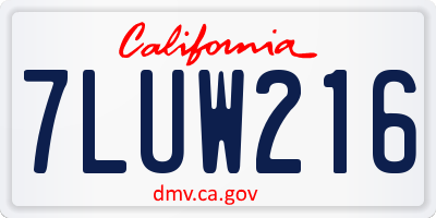 CA license plate 7LUW216