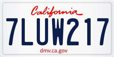CA license plate 7LUW217