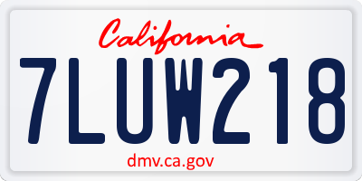 CA license plate 7LUW218