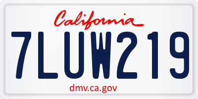 CA license plate 7LUW219