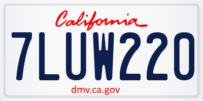 CA license plate 7LUW220