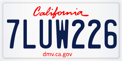 CA license plate 7LUW226