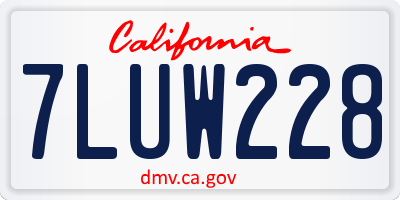 CA license plate 7LUW228