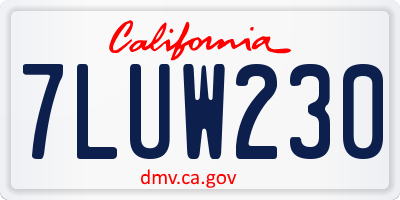 CA license plate 7LUW230