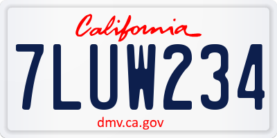 CA license plate 7LUW234