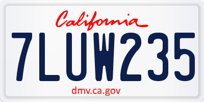 CA license plate 7LUW235