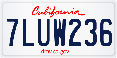 CA license plate 7LUW236